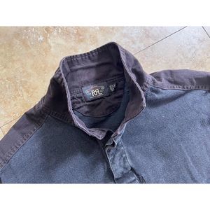 Vintage RRL Ralph Lauren Solid Cotton Rugby Shirt Men's XL